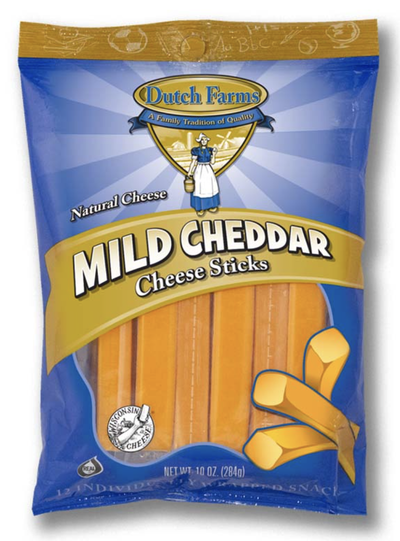 Dutch Farms On The Go Mild Cheddar Cheese Sticks - 10 oz
