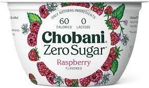 Chobani All Natural Raspberry Yogurt Zero Sugar Lactose Free Gluten Free - 5.3 Oz