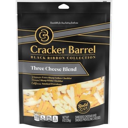 Cracker Barrel Black Ribbon Three Cheese Blend Shredded Cheese - 8 Oz
