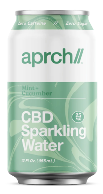 Aprch CBD Sparkling Water 25mg CBD, Mint + Cucumber - 12 Fl Oz