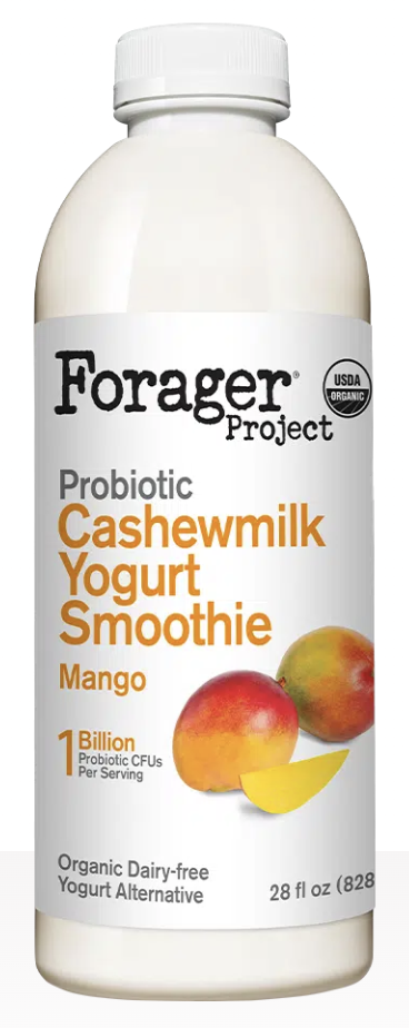 Forager Organic Probiotic Cashew Yogurt Smoothie, Mango - 28 Fl Oz