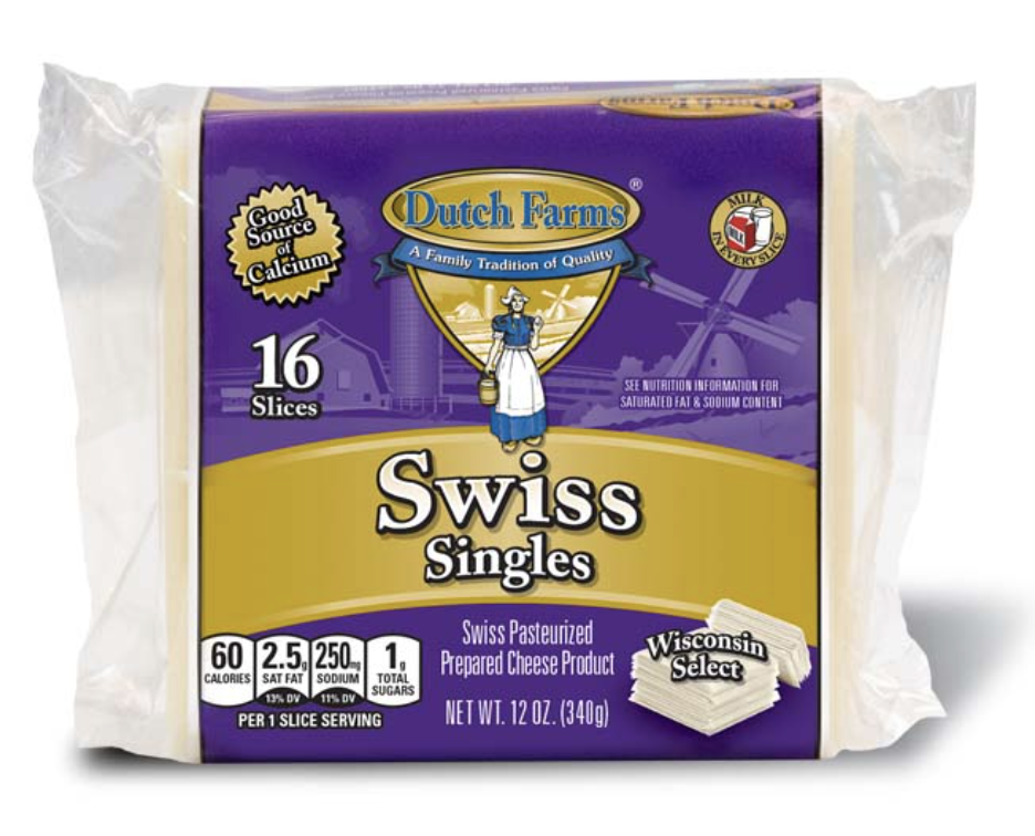 Dutch Farms Swiss Cheese Slices 16 CT - 12 oz