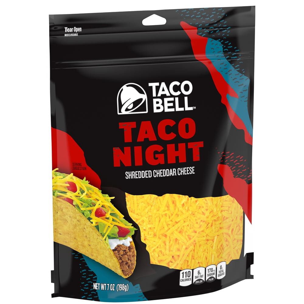 Taco Bell, Taco Night Shredded Cheddar Cheese - 7 oz
