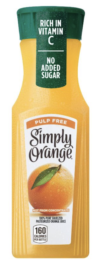Simply 100% Orange Juice Pulp Free - 11.5 Fl Oz