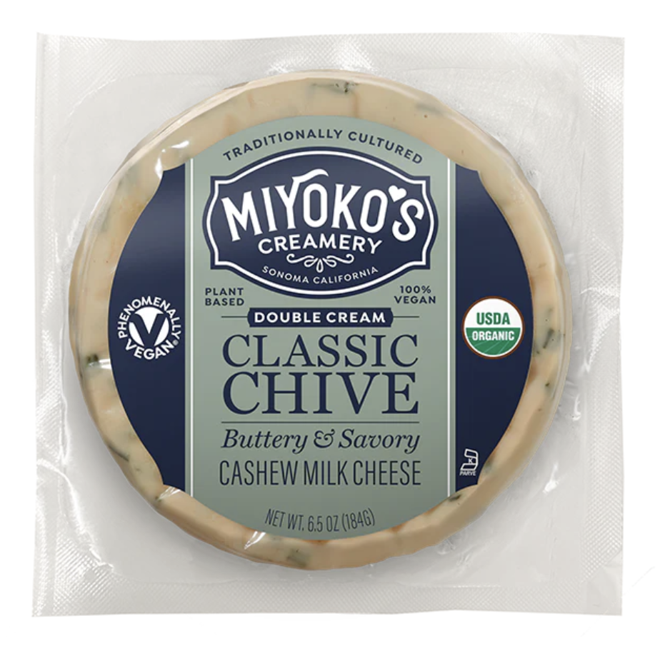 Miyoko's Organic Cashew Milk Cheese Classic Chive Kosher Gluten Free Vegan - 6.5 Oz