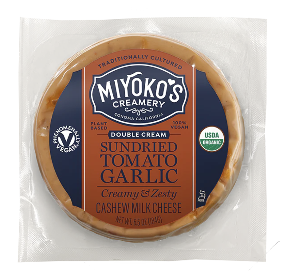 Miyoko's Organic Cashew Milk Cheese Sundried Tomato Garlic Kosher Gluten Free Vegan - 6.5 Oz