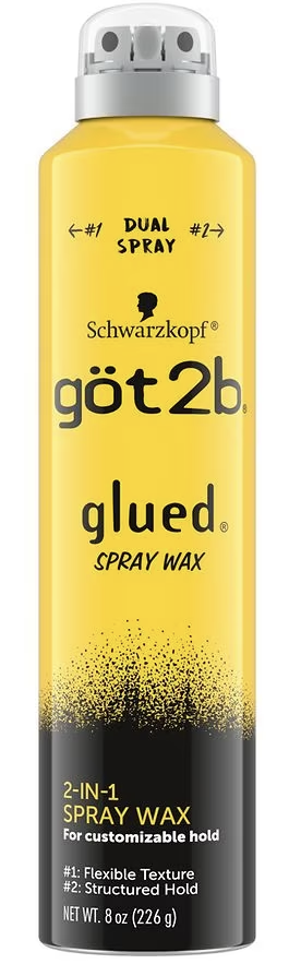 Got2b Glued Spray Wax with 2-in-1 Dual Spray Nozzle - 8 Oz