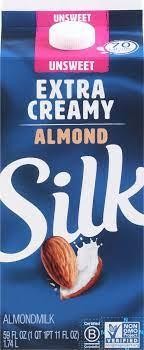 Silk Almond Milk, Extra Creamy Unsweetened - 59 fl oz