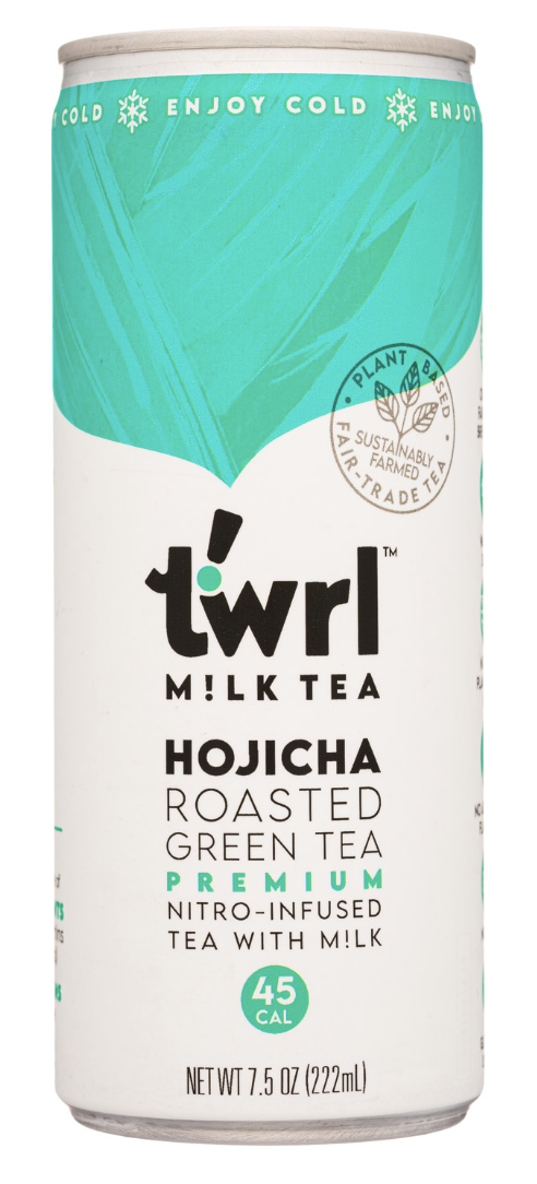 Twrl Milk Tea Plant Based Nitro-Infused Hojicha Roasted Green Tea - 7.5 Oz