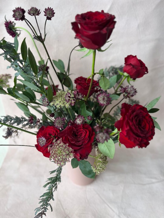 The Romantic-tall red rose arrangement