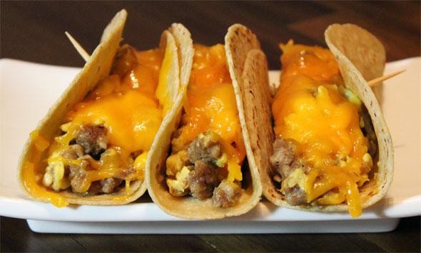 Sausage, Egg & Cheese Tacos