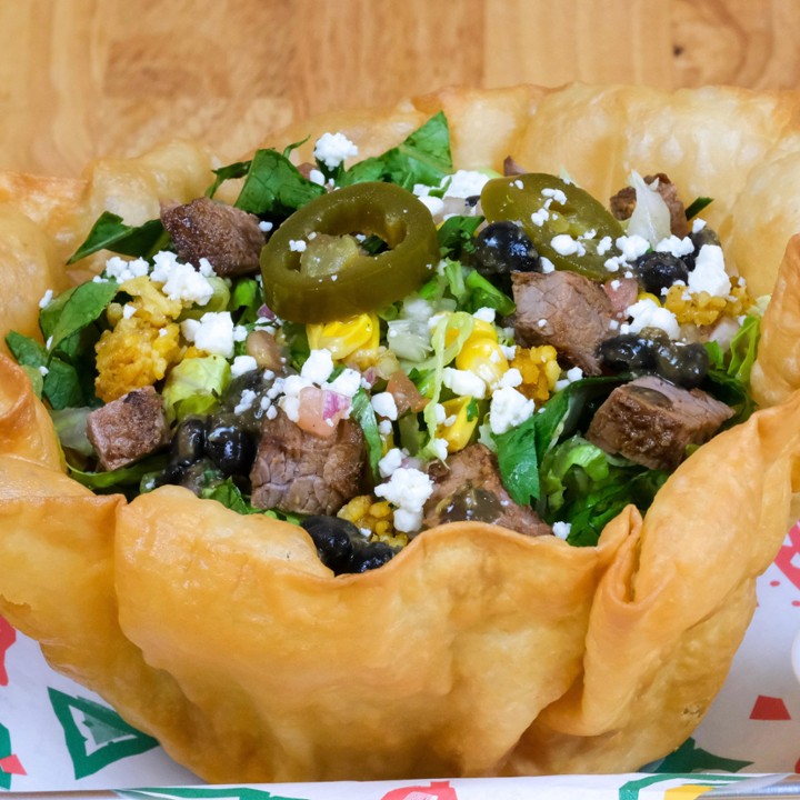 Steak Tostada Bowl (Carne Asada)