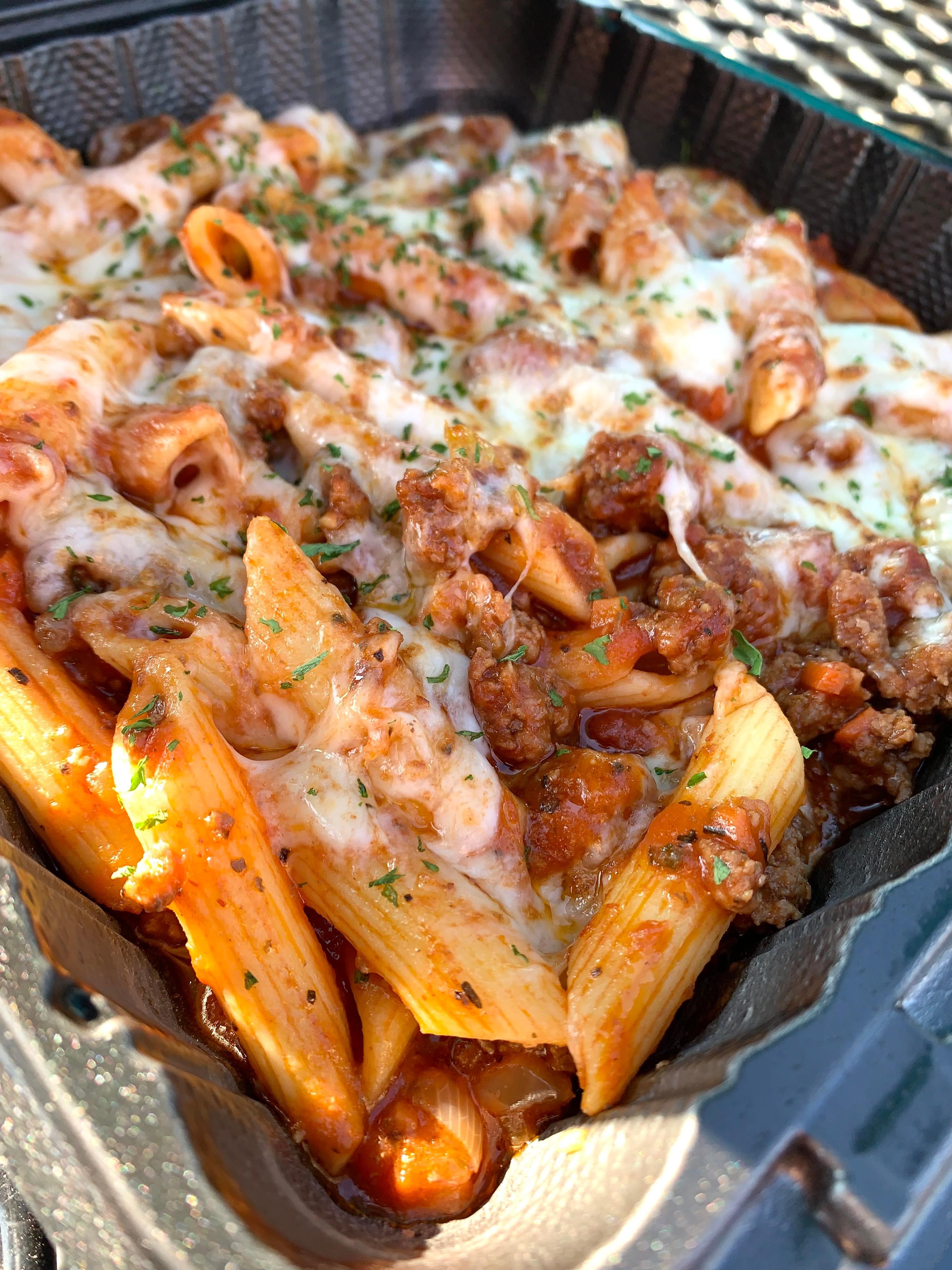 Penne with meat sauce