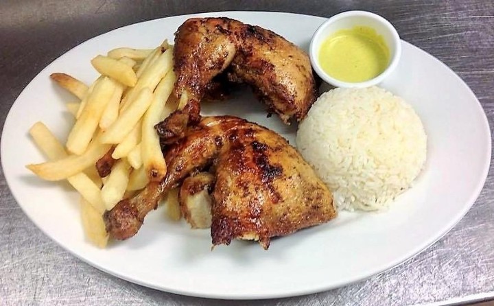 ½ Charcoal Chicken with 2 sides
