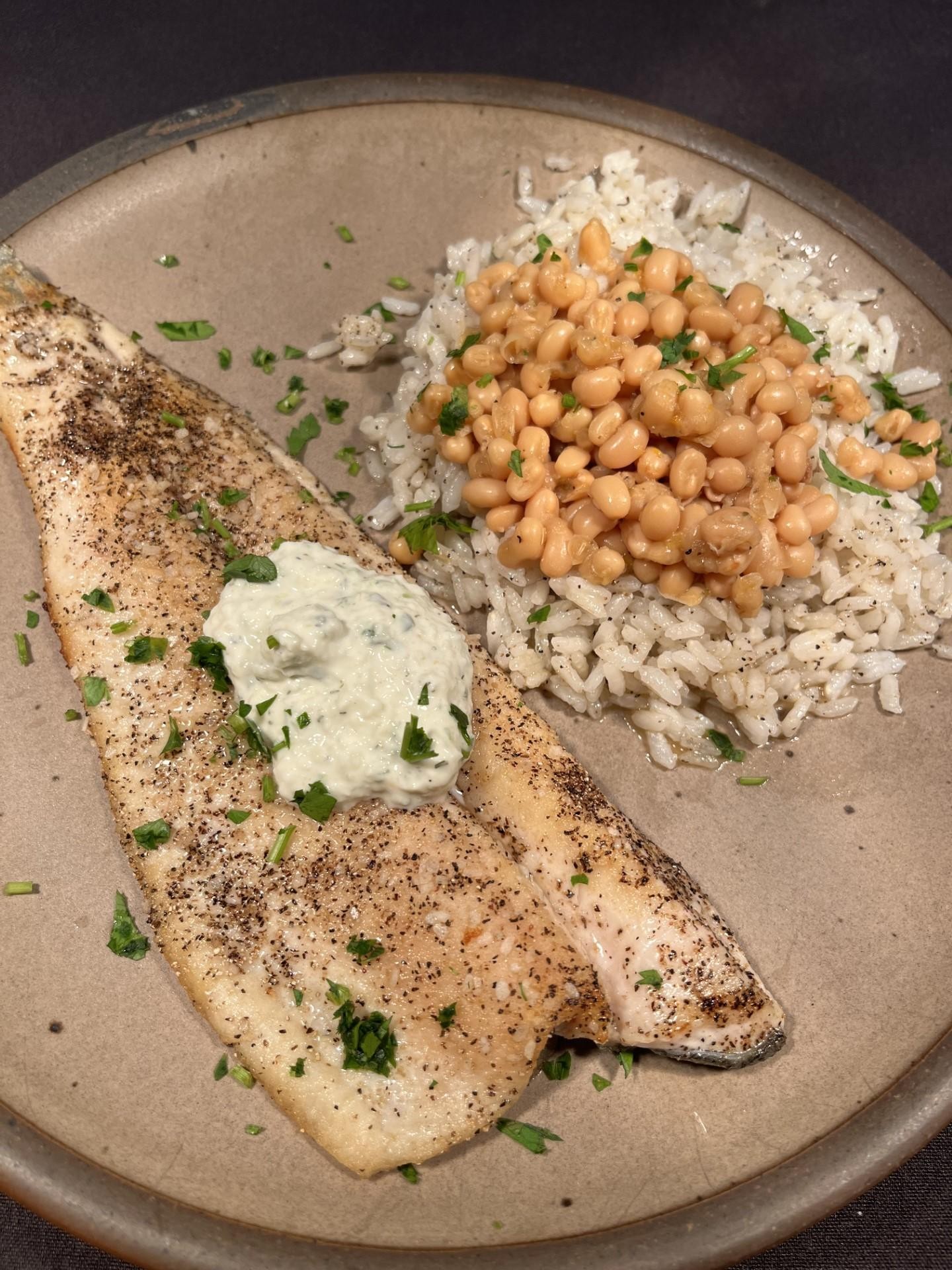 Seared Rainbow Trout Lunch Plate