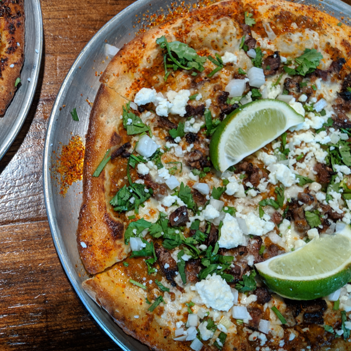 monthly special. - street taco pizza - small.