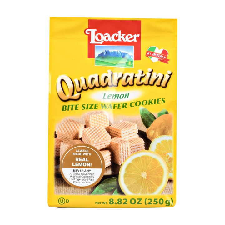 Loacker Quadratini Bite Size Wafer Cookies Lemon  8.82 OZ