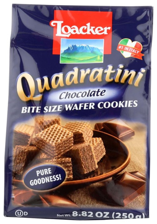 Quadratini Bite Size Wafer Cookies Chocolate