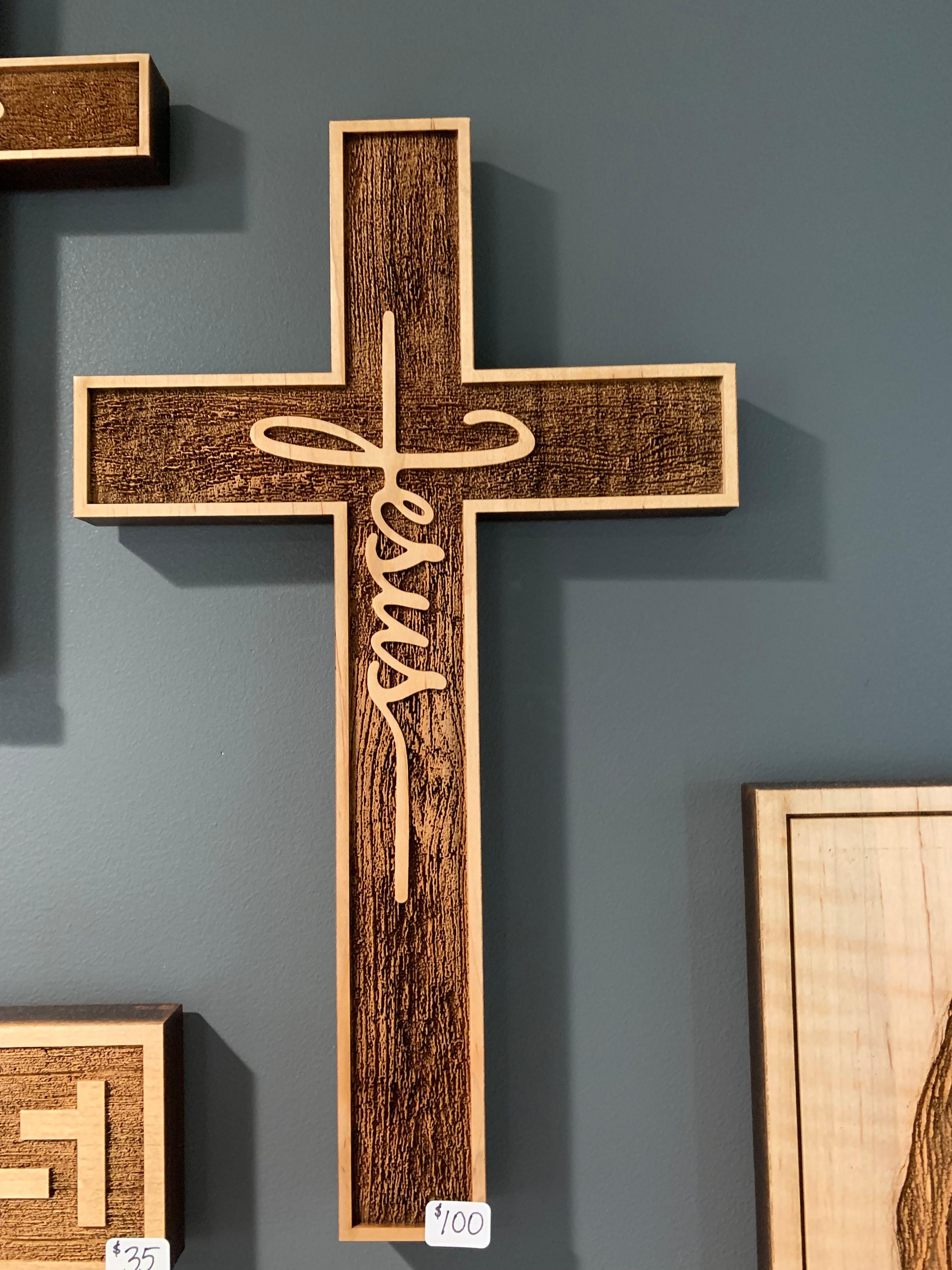 JPS Jesus Cross L (Wood)