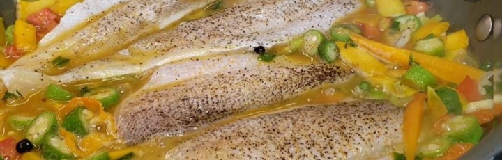 Steamed Snapper Fillet paired with cabbage Medley