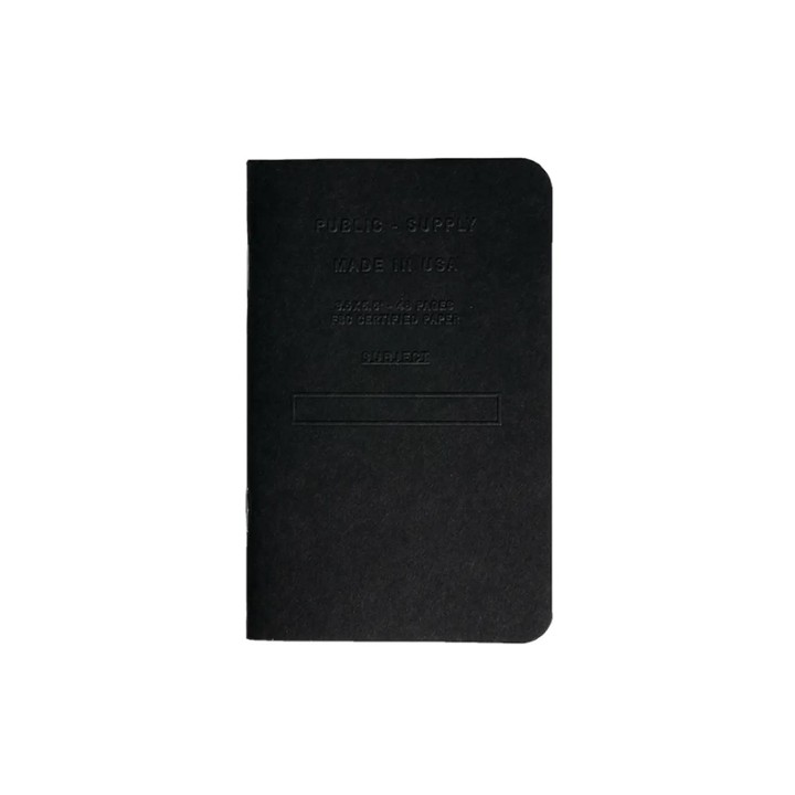 PUB Embossed pocket notebook- black S/3