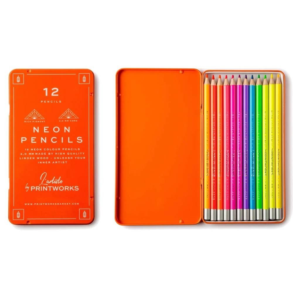 PRI Neon colour pencils set/12