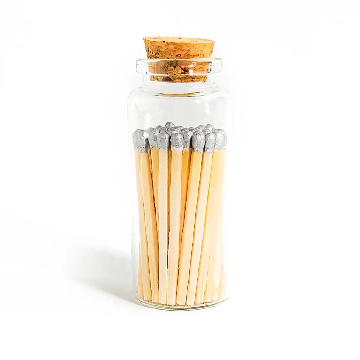 Silver matches medium corked vial