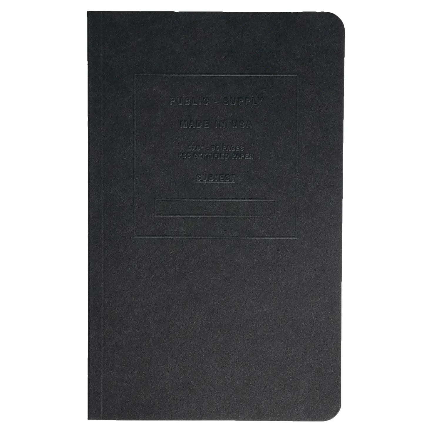 PUB Embossed notebook- black ruled