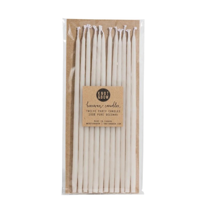 KNO Tall beeswax birthday candles ivory