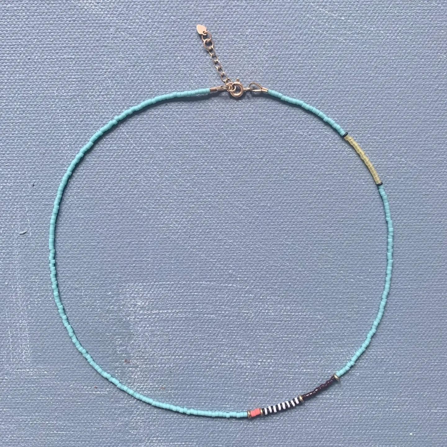ALI Thinnest line necklace- turquoise