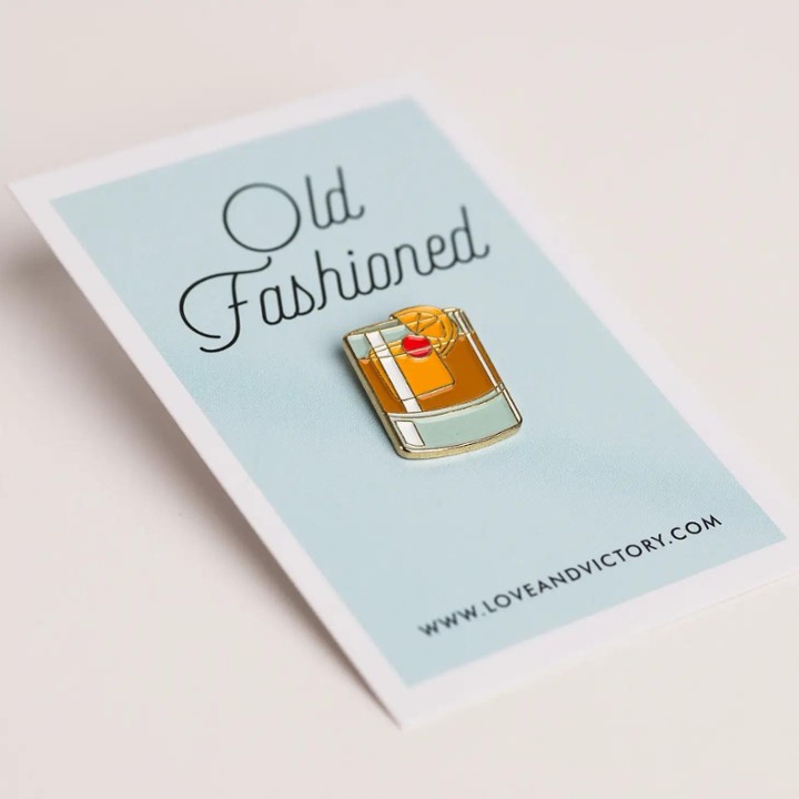 LOV Old fashioned cocktail pin