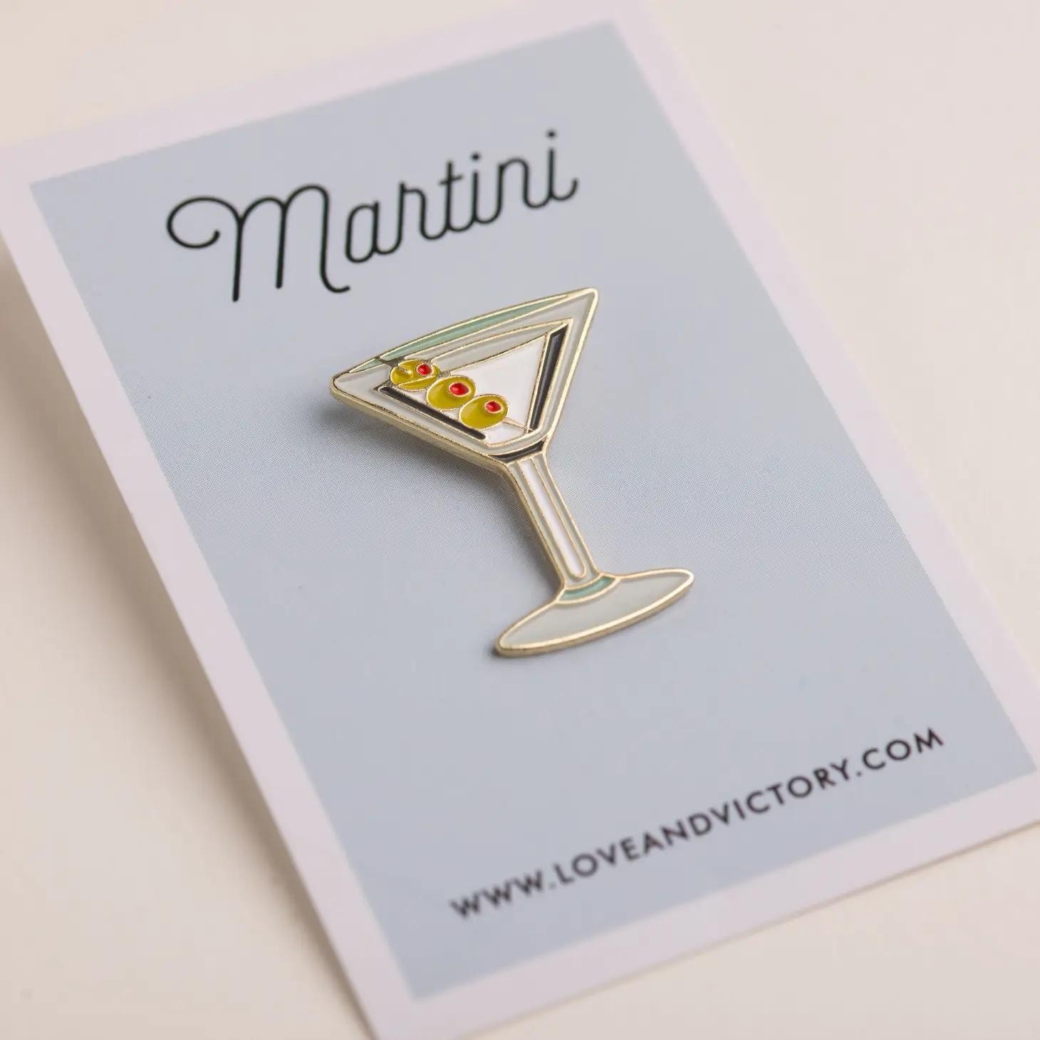 LOV Martini cocktail pin