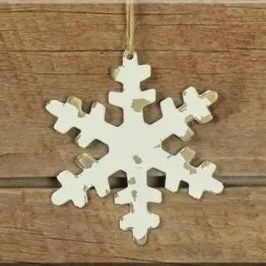 HON Ivory metal snowflake ornament