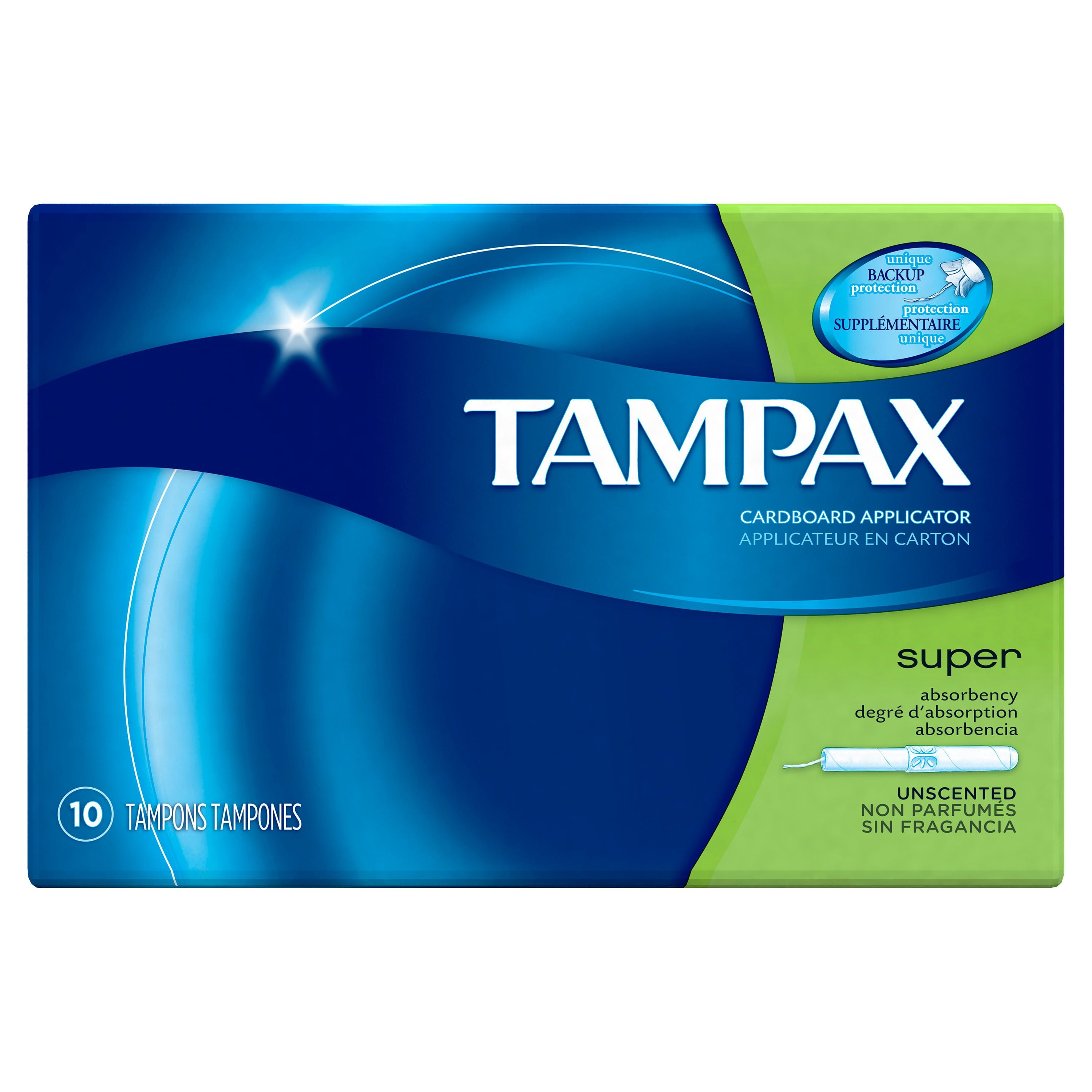 Tampax Tampons with Flushable Applicator Super Absorbency 10 Each by Tampax