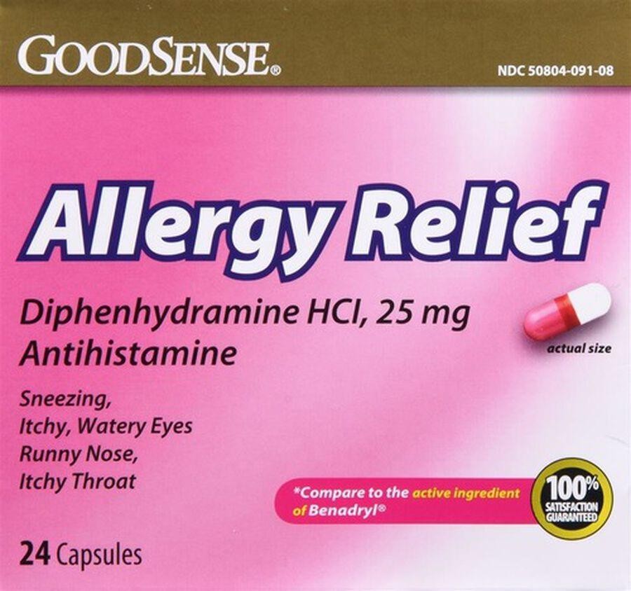 GoodSense Allergy Relief Antihistamine Tablets  25 Mg  24 Ct