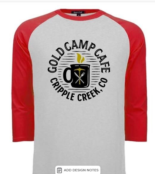 Raglan Sleeve; Grey/Red; Front Print