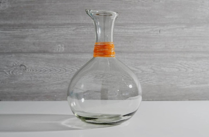 Handblown Glass Carafe Orange