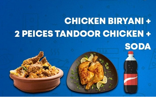 Chicken Dum Biryani + Tandoori Chicken (2 pieces)+Soda