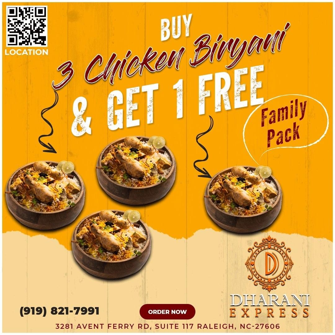 Chicken Biryani (Buy 3 get 1 free)