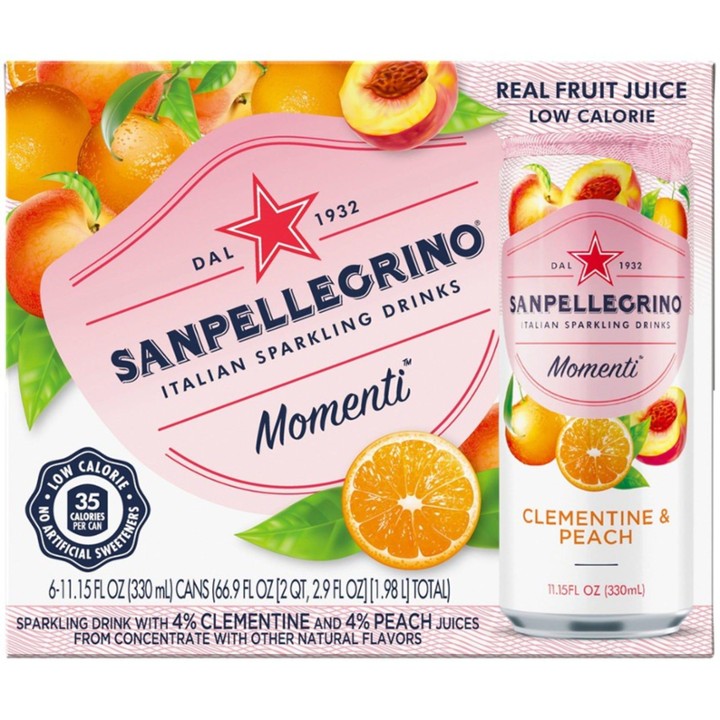 San Pellegrino Momenti Clementine & Peach, 11.15 Fl Oz - 6 Ct