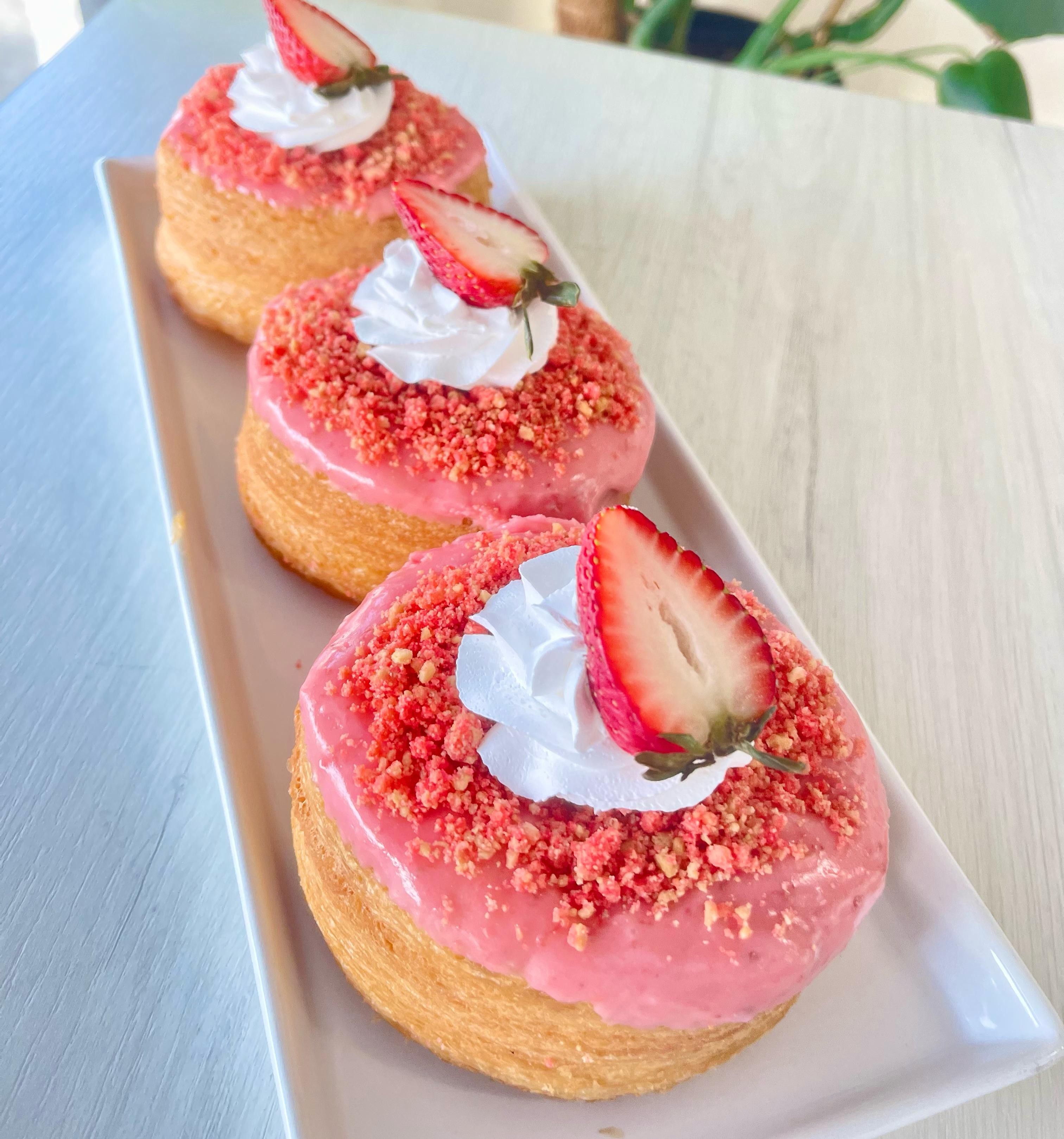 Strawberry shortcake Layered Donut