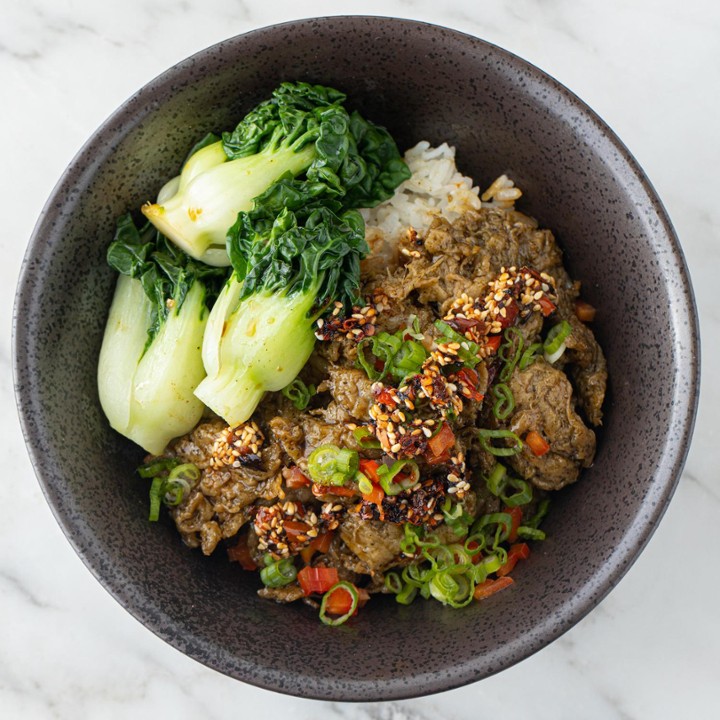 Vegan Teriyaki Beef Rice Bowl