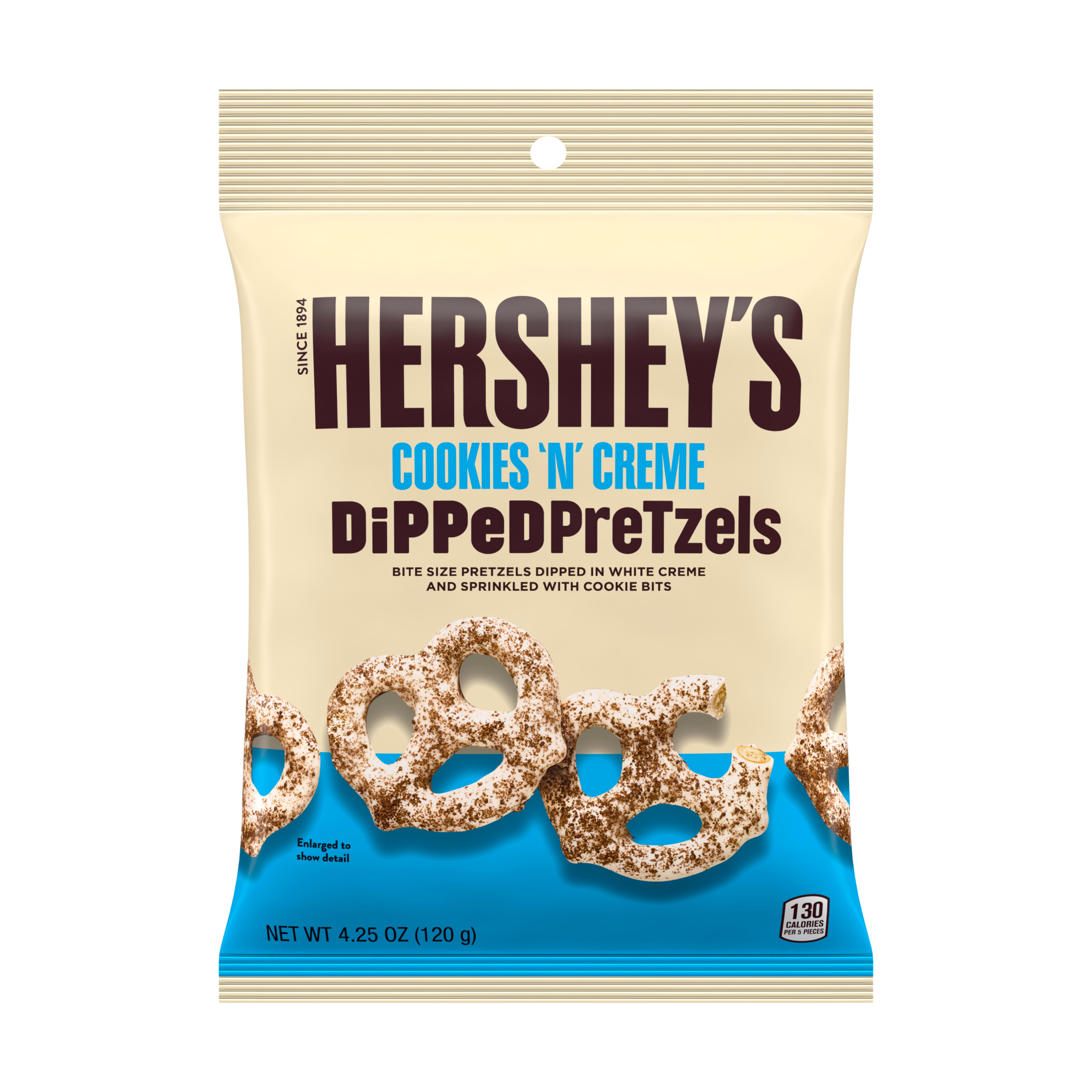 HERSHEY'S Cookies 'n' Creme Dipped Pretzels, 4.25 Oz, 4 Count