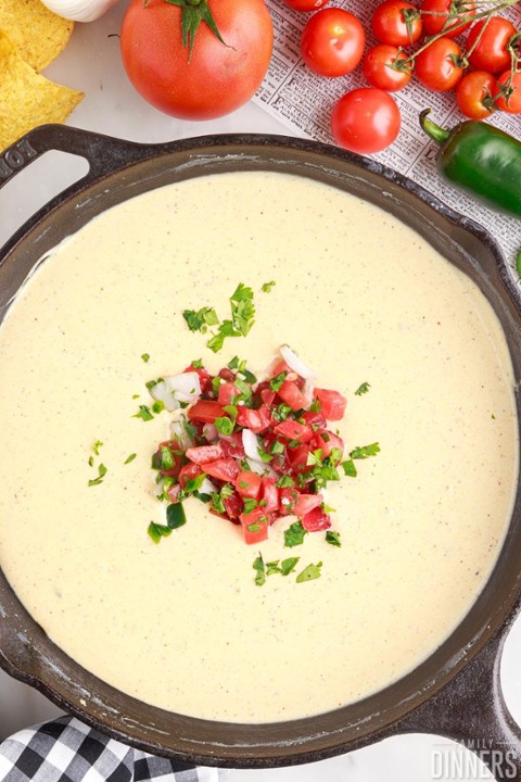 Chips and Queso with Seasonal Salsa