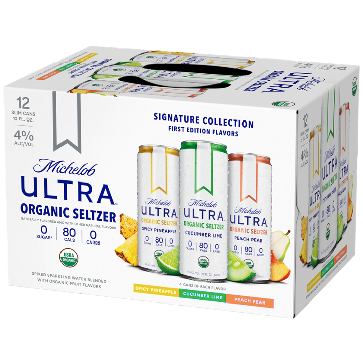 Ultra Organic Seltzer Variety Pack -- 12 pack