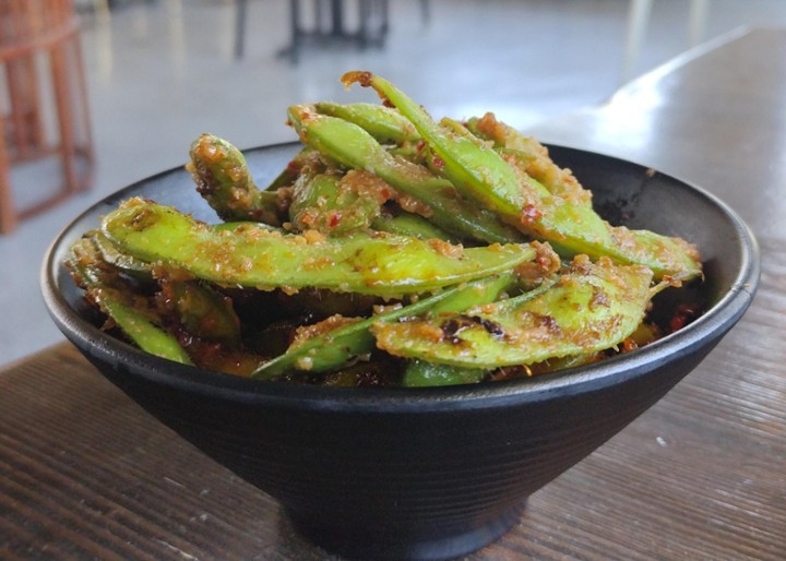 Spicy Garlic Edamame