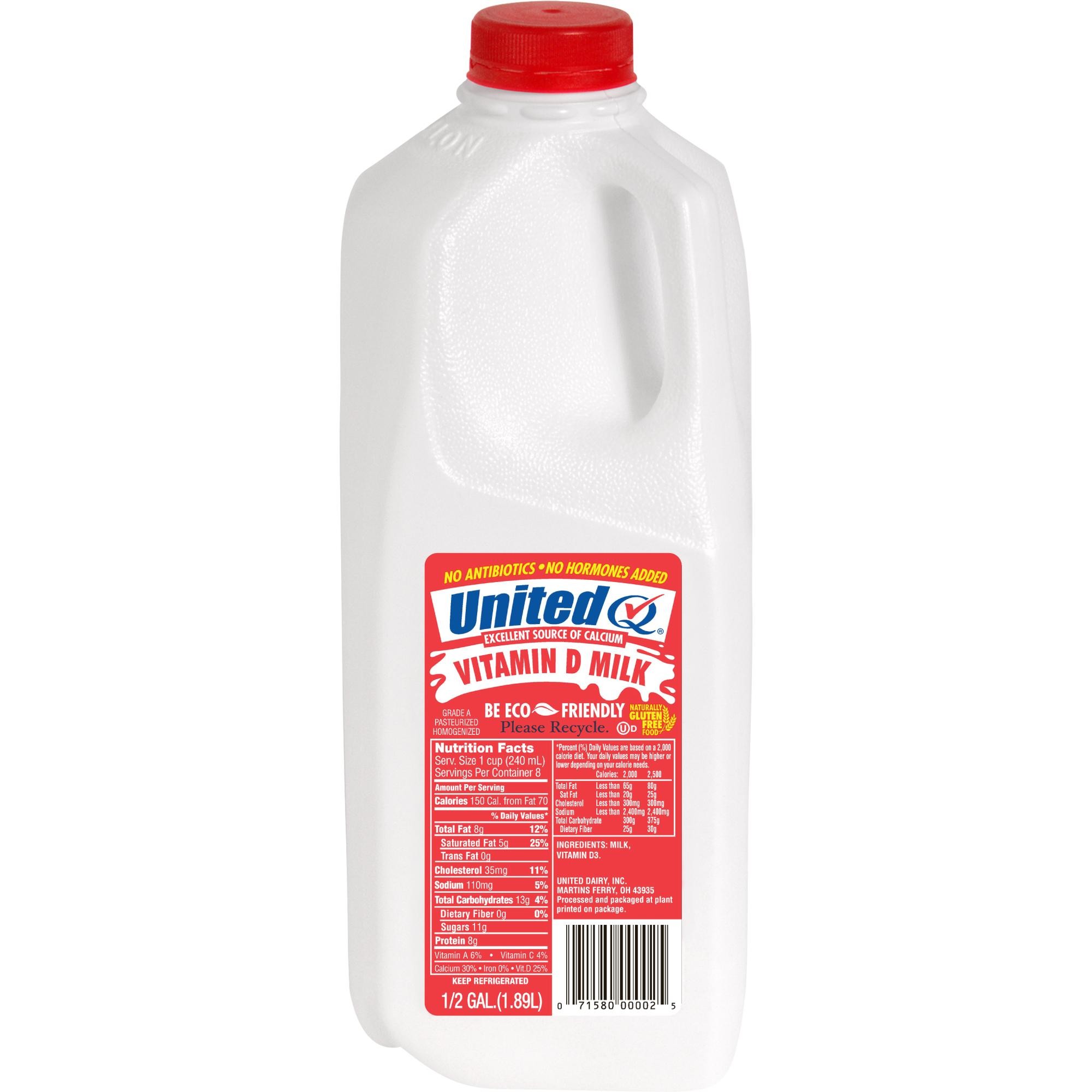 Quality Check'd United Dairy Whole Milk, Half Gallon