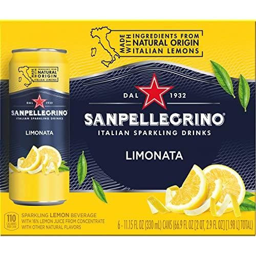 San Pellegrino Sparkling Fruit Beverages, Limonata (Lemon), 6 Ct, Cans, 73.44 Oz - 11.1 Oz