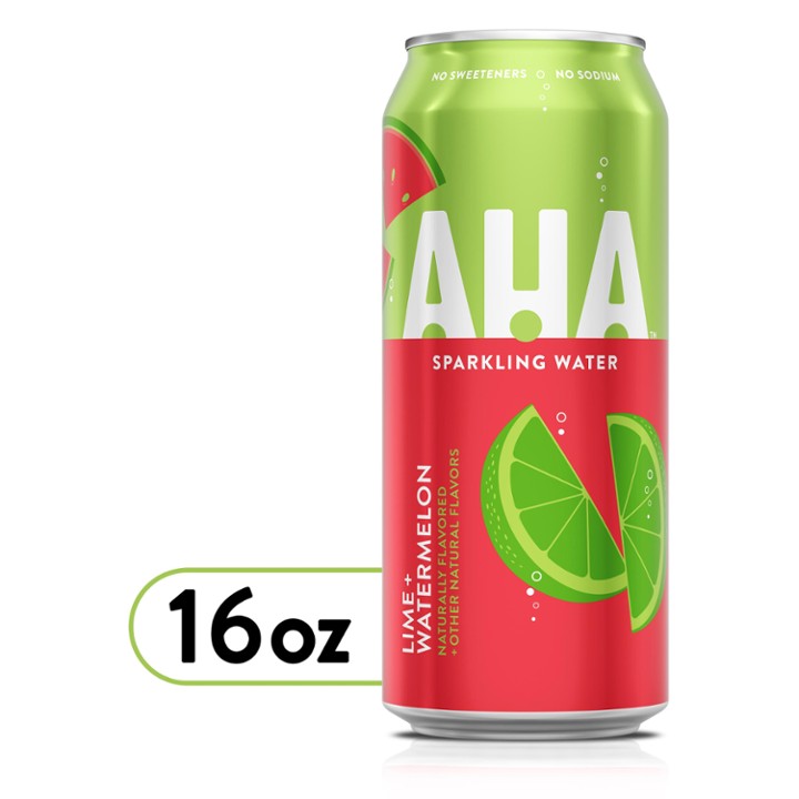 AHA Sparkling Watermelon Lime Flavored Water, 16 Oz
