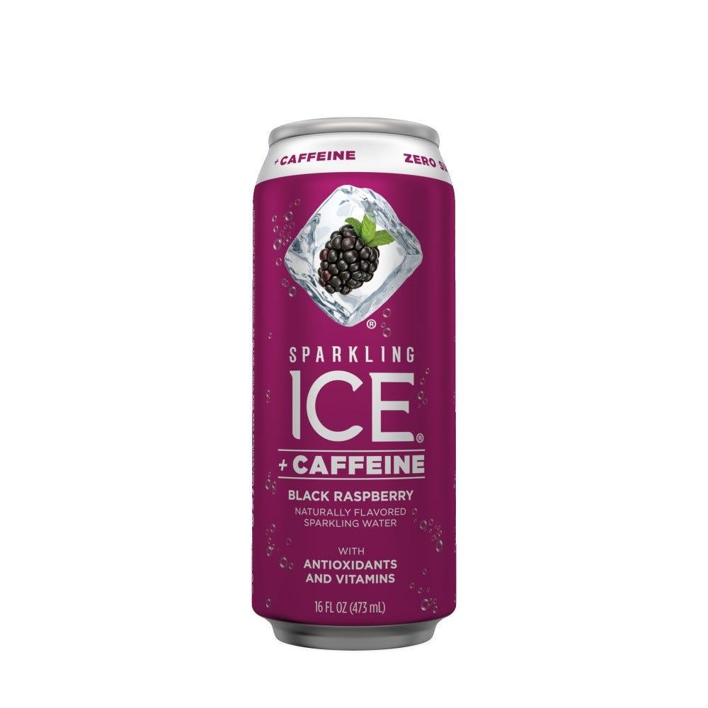 Sparkling Ice + Caffeine Sparkling Water, Black Raspberry - 16 Oz